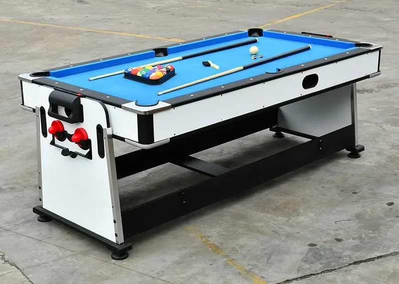 -Black And White Two-color 4 In 1 Multi-functional Billiard Table Flip Billiard Table/air Hockey/ Tennis Table