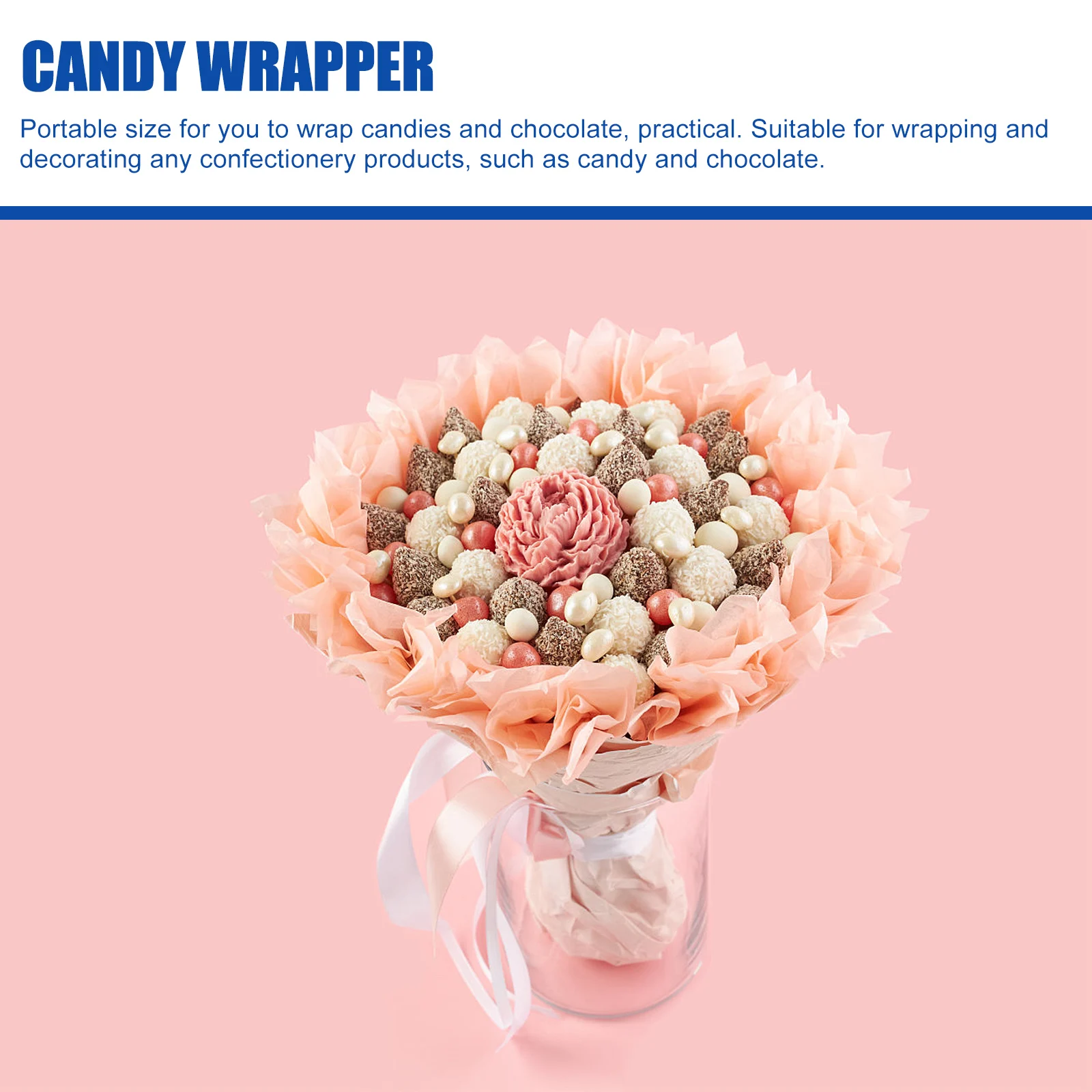 

25pcs Chocolate Cup Candy Wrapper Valentine Flower Box Decorative Plastic Packaging Liner Truffle Holder Artificial Flower