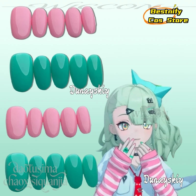 

aBestnify Cos*Idol Group Angels Of Delusion Sunna Cosplay Anime Game Zenless Zone Zero Kawaii Pink Green Jirai Kei Accessory
