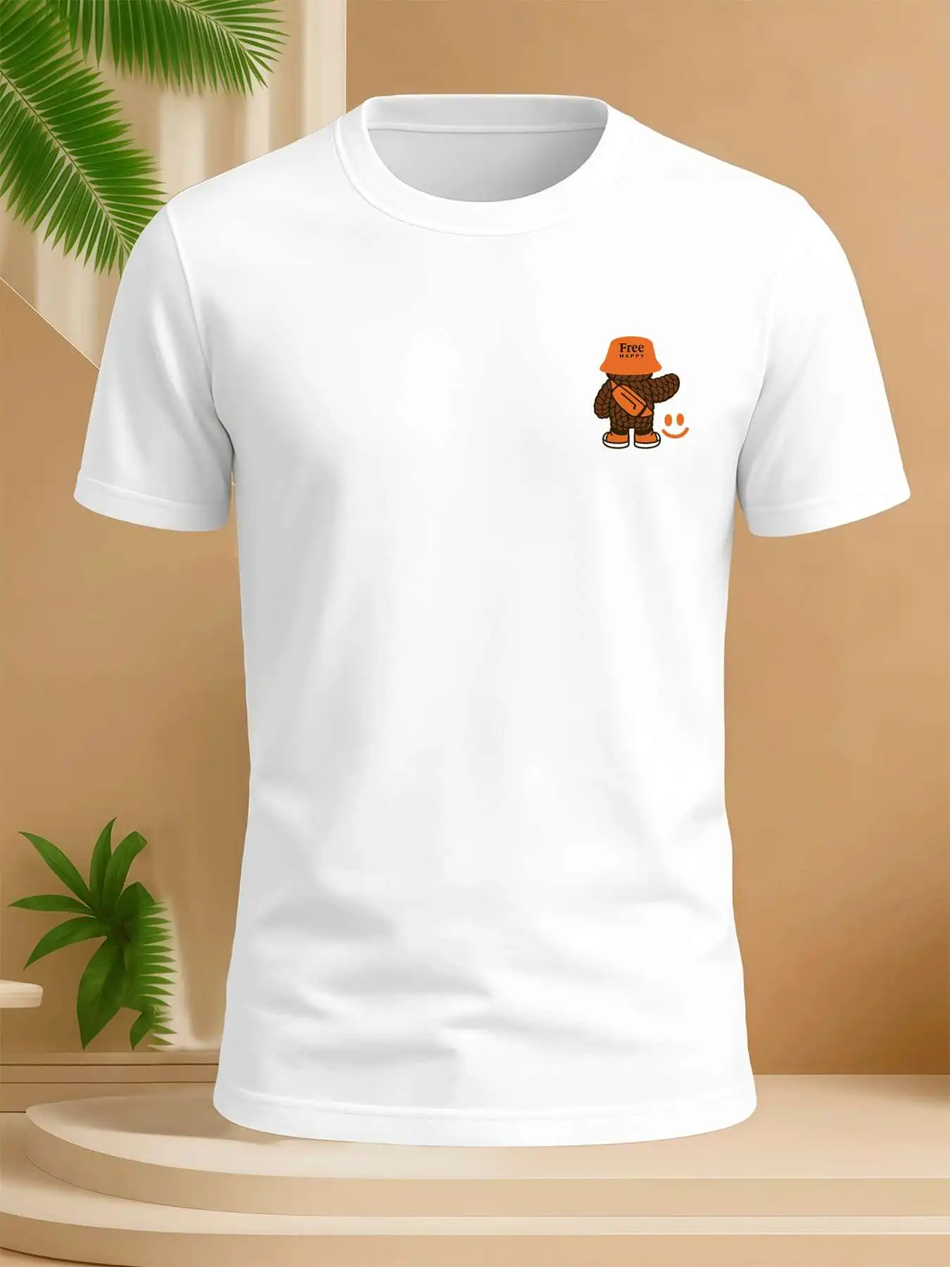 

CuteBear Graphic CottonTee Fashion Print T-Shirt Men's 220g New Summer Sports Fashion Printed Pure Cotton Short-Sleeved T-Shirt