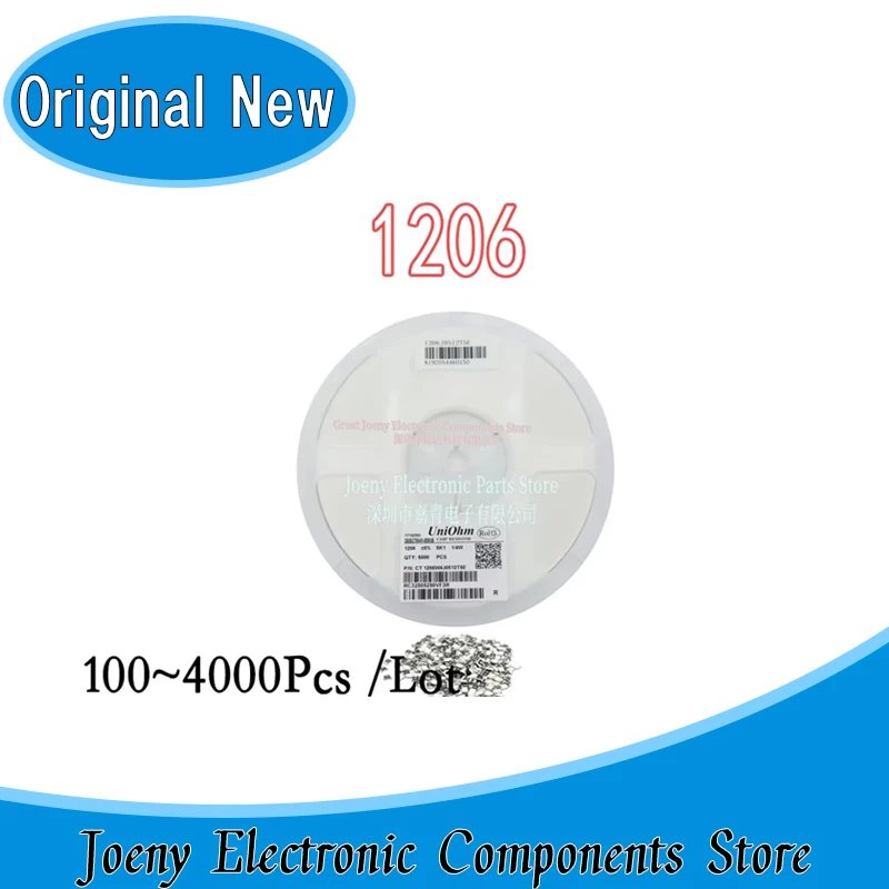 100/4000Pcs 1206 SMD 1pF 2pF 3pF 4pF 5 6 7pF 8pF 10pF 100uF 100pF 1nF 10nF 15nF 100nF 0.1uF 1uF 2.2uF 4.7uF 10uF 22uF 47uF 100uF