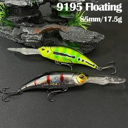 85mm 17.5g Crankbait Floating Minnow Fishing Lures Deep Diving Swimbait Saltwater Seabass Artificial Hard Bait Wobbler Supplies