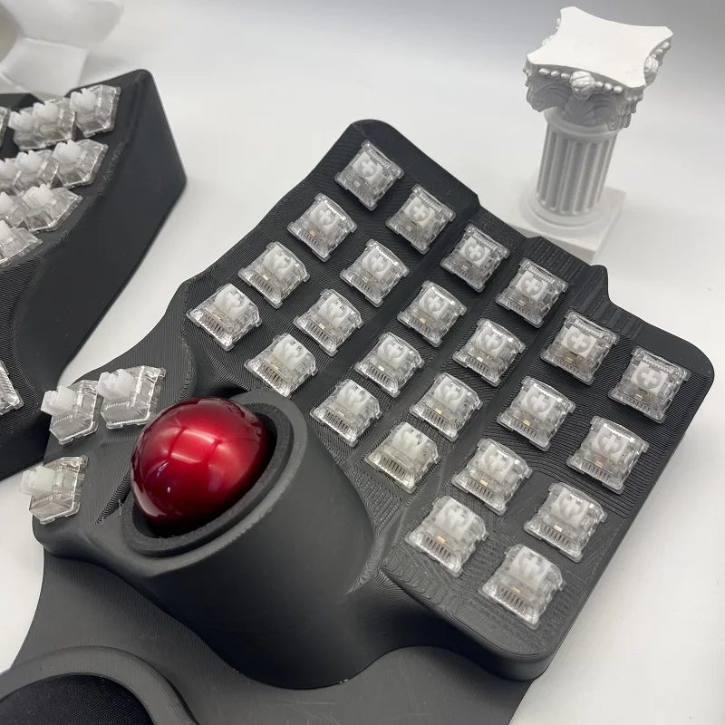 Charybdis split keyboard Kabel Single-mode RGB Welding Axis Trackball Terintegrasi Wrist Rest QMK Keyboard Mekanis Khusus