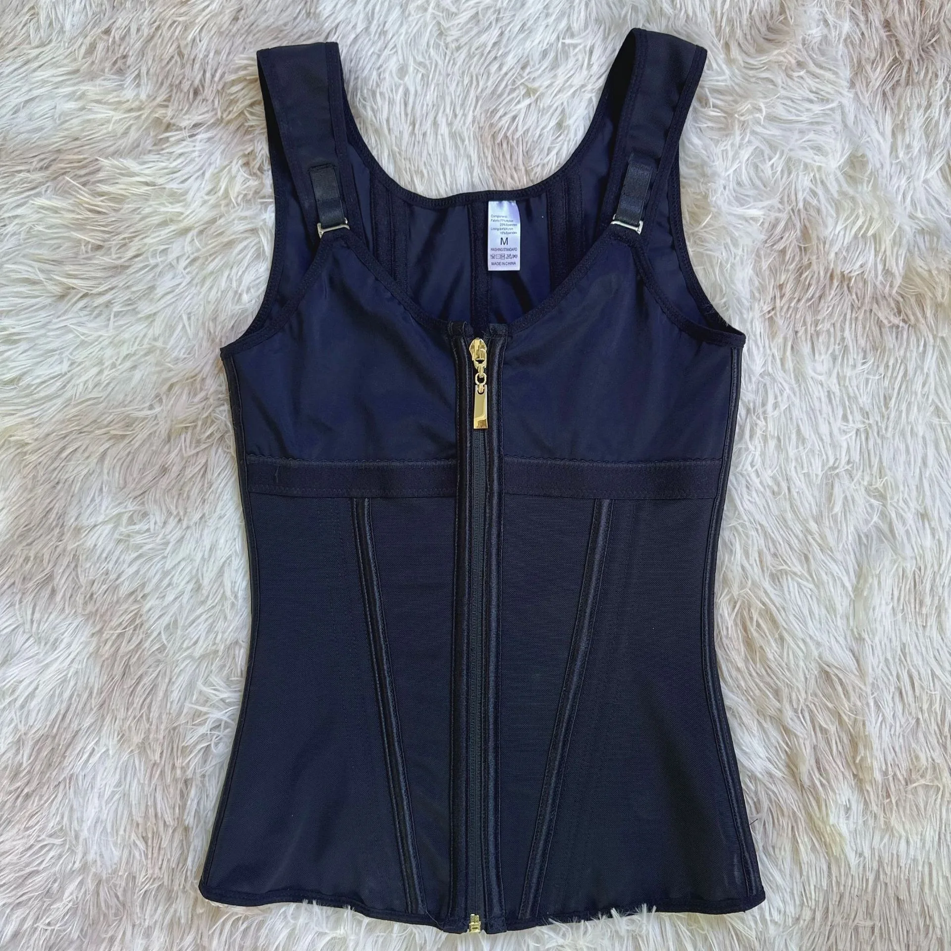 موديل جديد 2025، سترة تشكيل ثلاثية الصدر 11 عظام، جزء علوي مع حمالة صدر، شبكة متكاملة، ملابس تشكيل للبطن والخصر