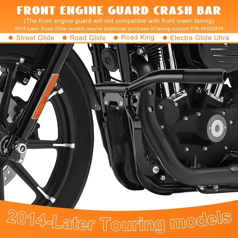 Tools.Front Engine Guard Highway Pegs Crash Bar Bumper Protector with Flat Washer Flat-Out Bar Fit for Touring Street Glide