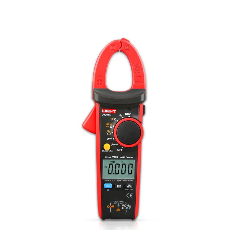

u ni-t Digital Clamp Meter UT216C 600A True RMS Voltage Frequency Resistance Capacitance Temperature Continuity Diode Tester