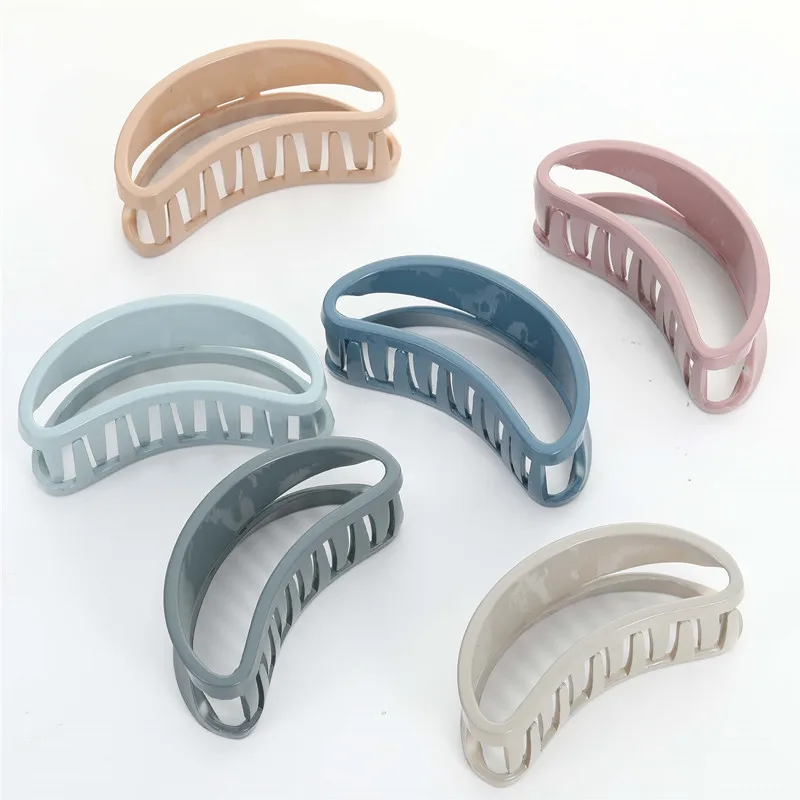 New Ladies Simple Trend Solid Color Large Hairpin Catch Girls Favorite Trend Fixed Hair Plastic Hair Clips