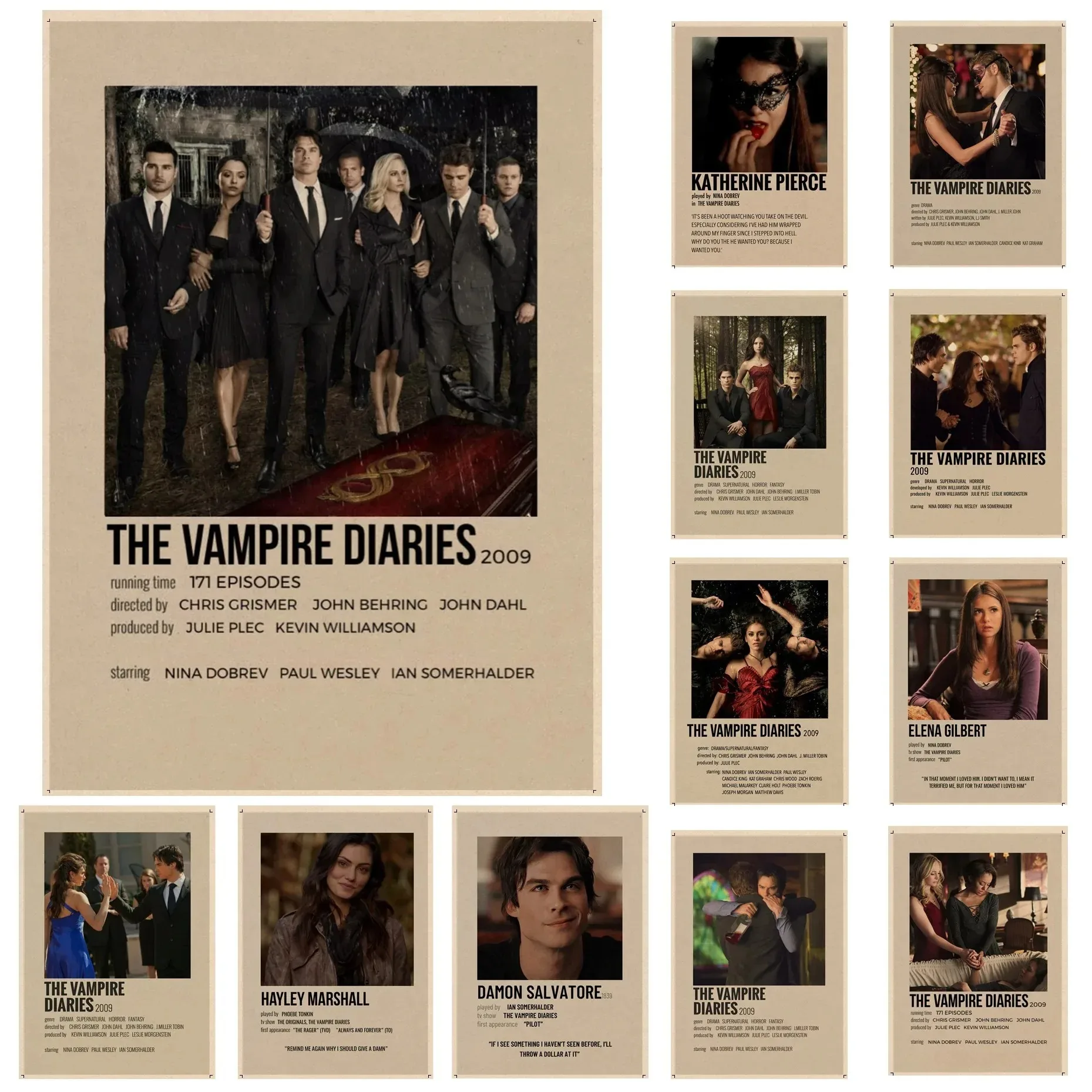 The Vampire Diaries Movie Posters Canvas Painting Vintage Poster Wall Art Painting Modern Home Wall Decor Gifts