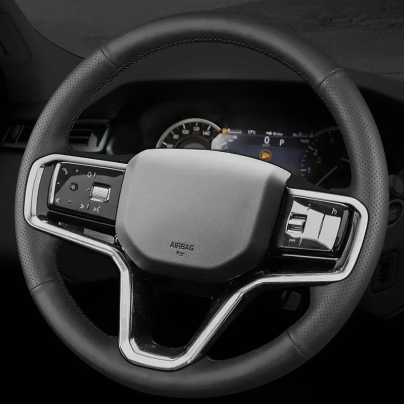 Hand-stitched Nappa Leather Car Steering Wheel Cover for Land Rover Discovery Range Rover Evoque Velar Interior Accessories