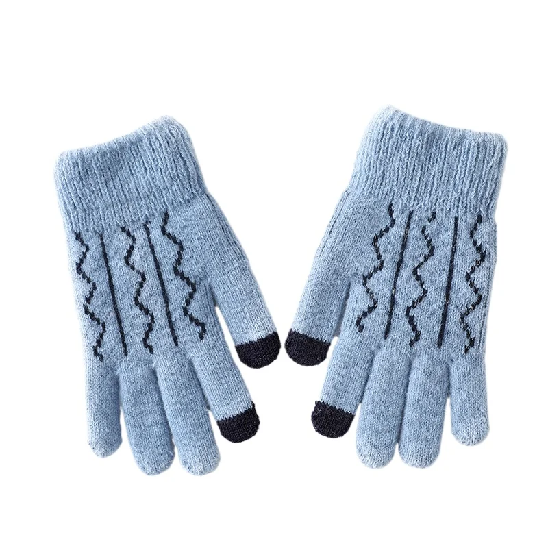 Paar warme Winter-Touchscreen-Handschuhe für Damen und Herren, klassische Strickhandschuhe, Handschuh, Outdoor, Radfahren, kältebeständig, winddicht