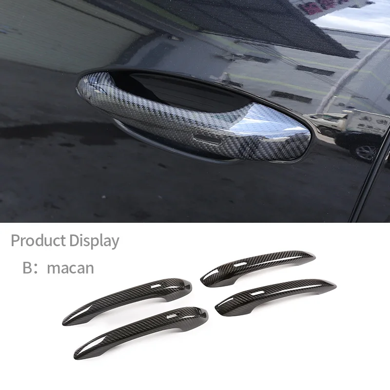 

For Porsche Macan 2014-2023 Real Carbon Fiber Car Door Handle Cover Car Protect Decoration Sticker Car Exterior Accessories