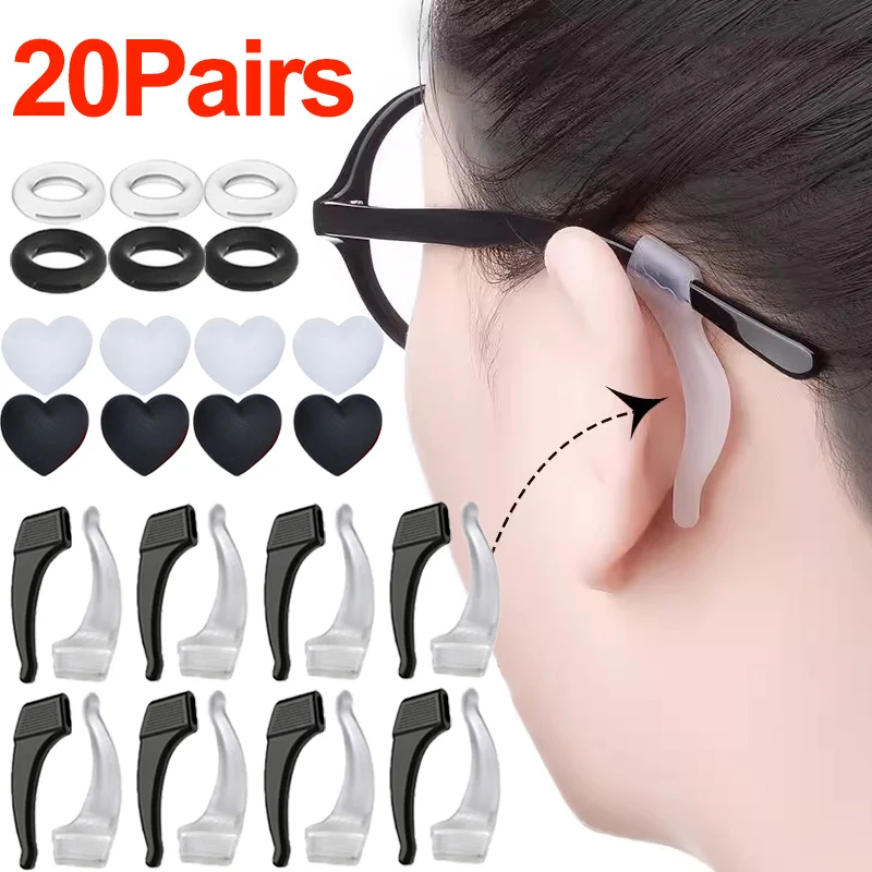 Anti-fall Eyeglasses Ear Hooks Eyewear Accessories Soft Silicone Anti-slip Glasses Leg Ear Sleeve Bracket Fastener Holder Grip