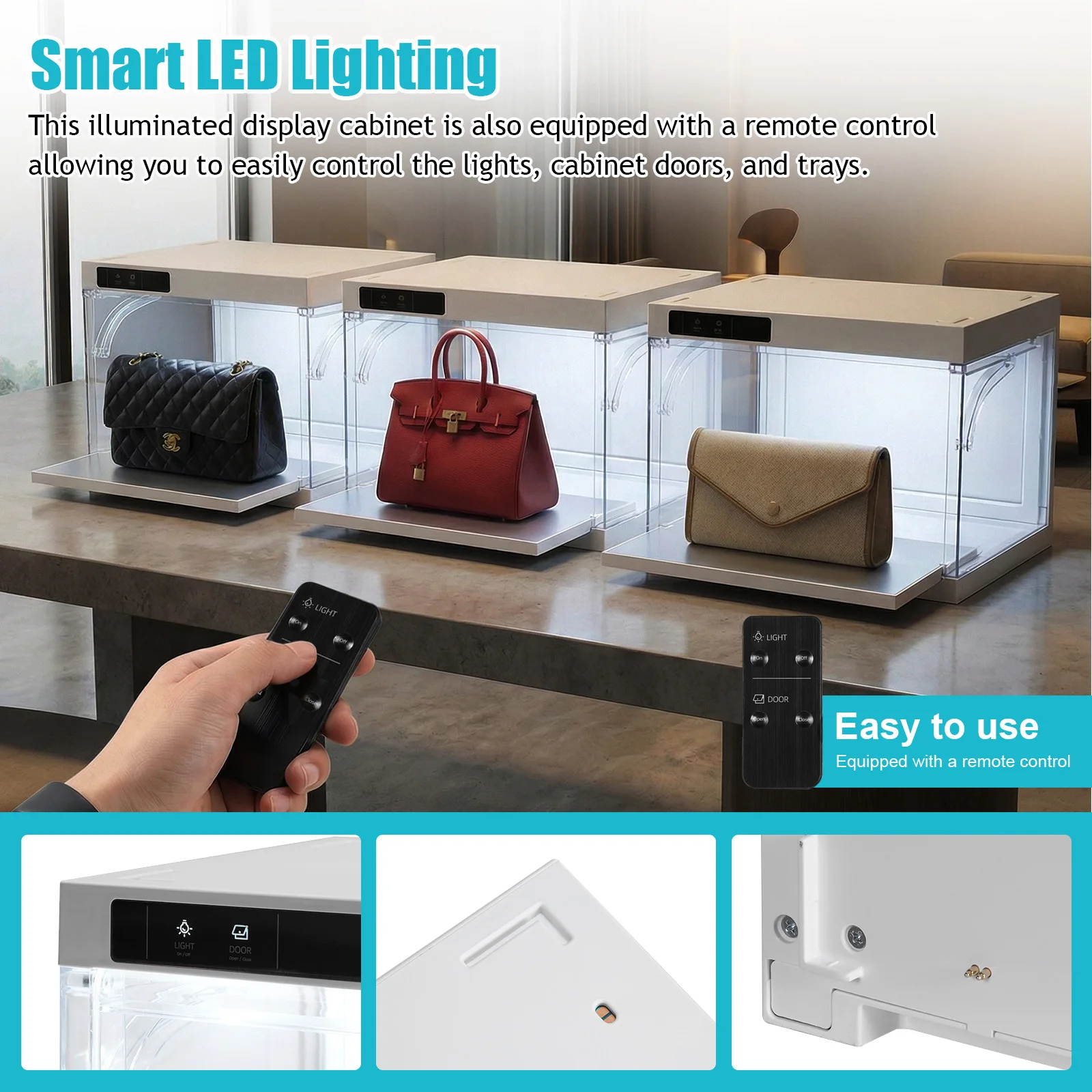 

Smart Shoe Display Box Clear Plastic Stackable Shoe Storage Box Remote Control for Sneakerhead