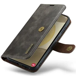 Detachable Leather Case For Samsung Galaxy S25 S24 S23 Ultra A36 Magnetic Snap with Card Holder Wallet Leather Flip Book Cover