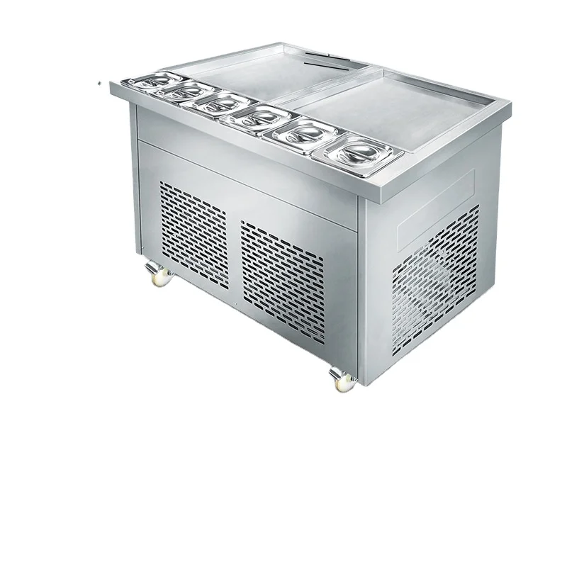 

Commercial Thick Cut Fried Ice Machine Fried Yogurt Machine Fried Ice Cream Machine Single Pot And Double Pot High Power