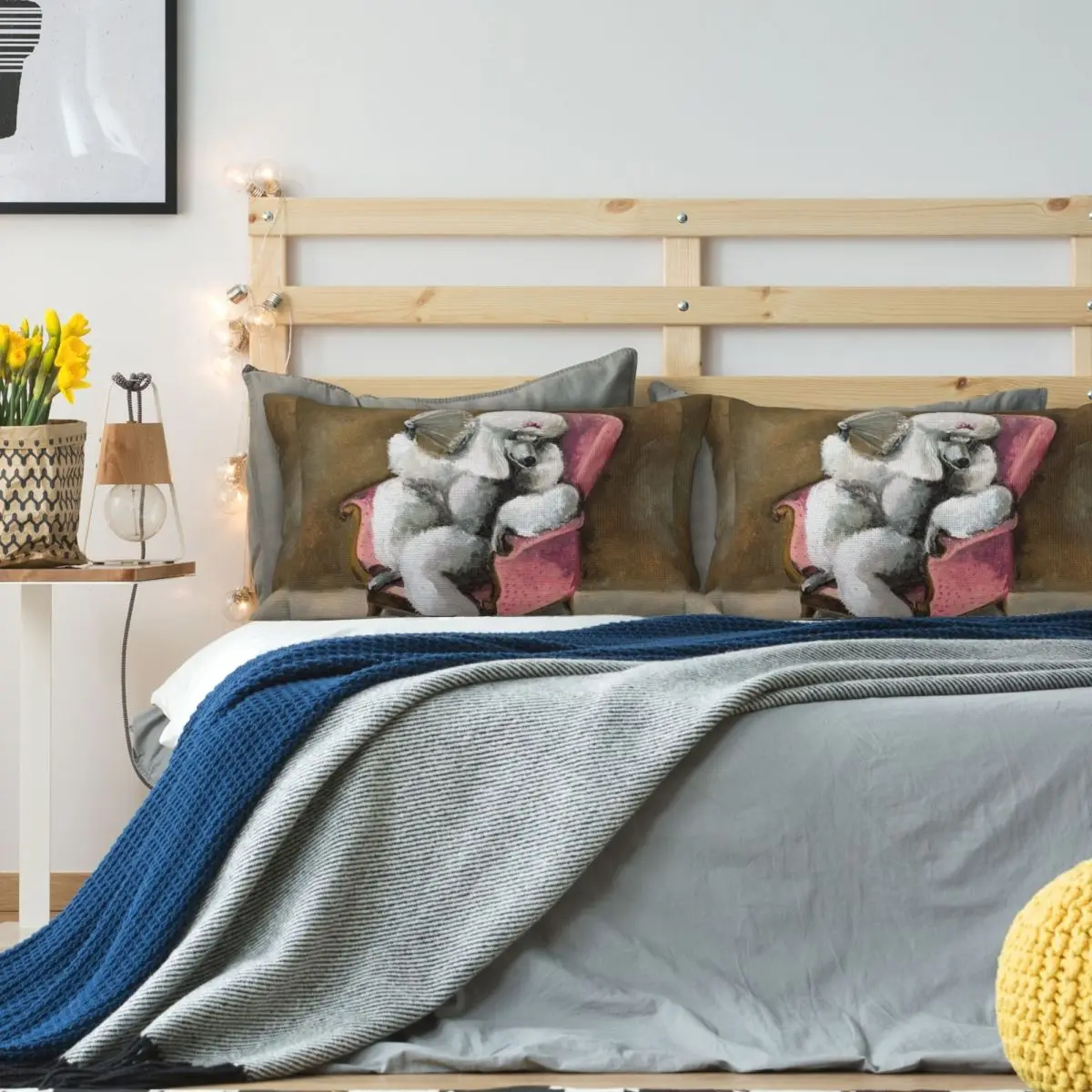 Poodle Cute Pet Dog Rectangle Linen Pillowcase Cushion Cover Polyester Decor Bed Home Comfort Throw Pillow
