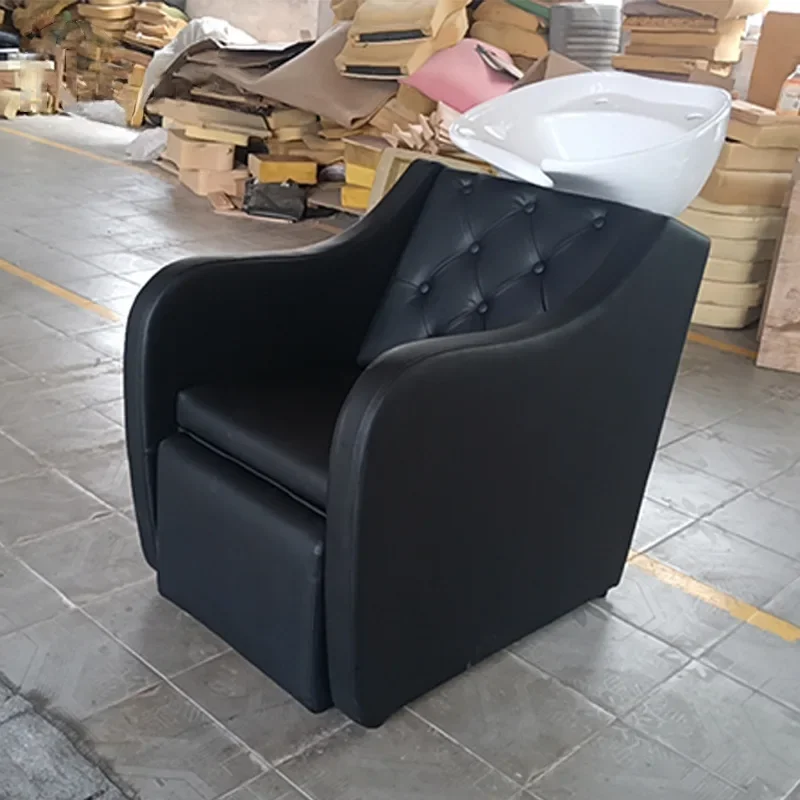 hairdresser special flush bed manufacturer direct sales barbershop shampoo bed new seated semi-reclining shampoo