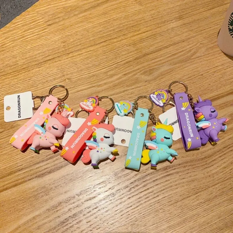 Adorable Beautifu Key Chain Bag Pendant Cute Cartoon Original Unicorn Keychain Car Key Ring Creative Gifts For Children