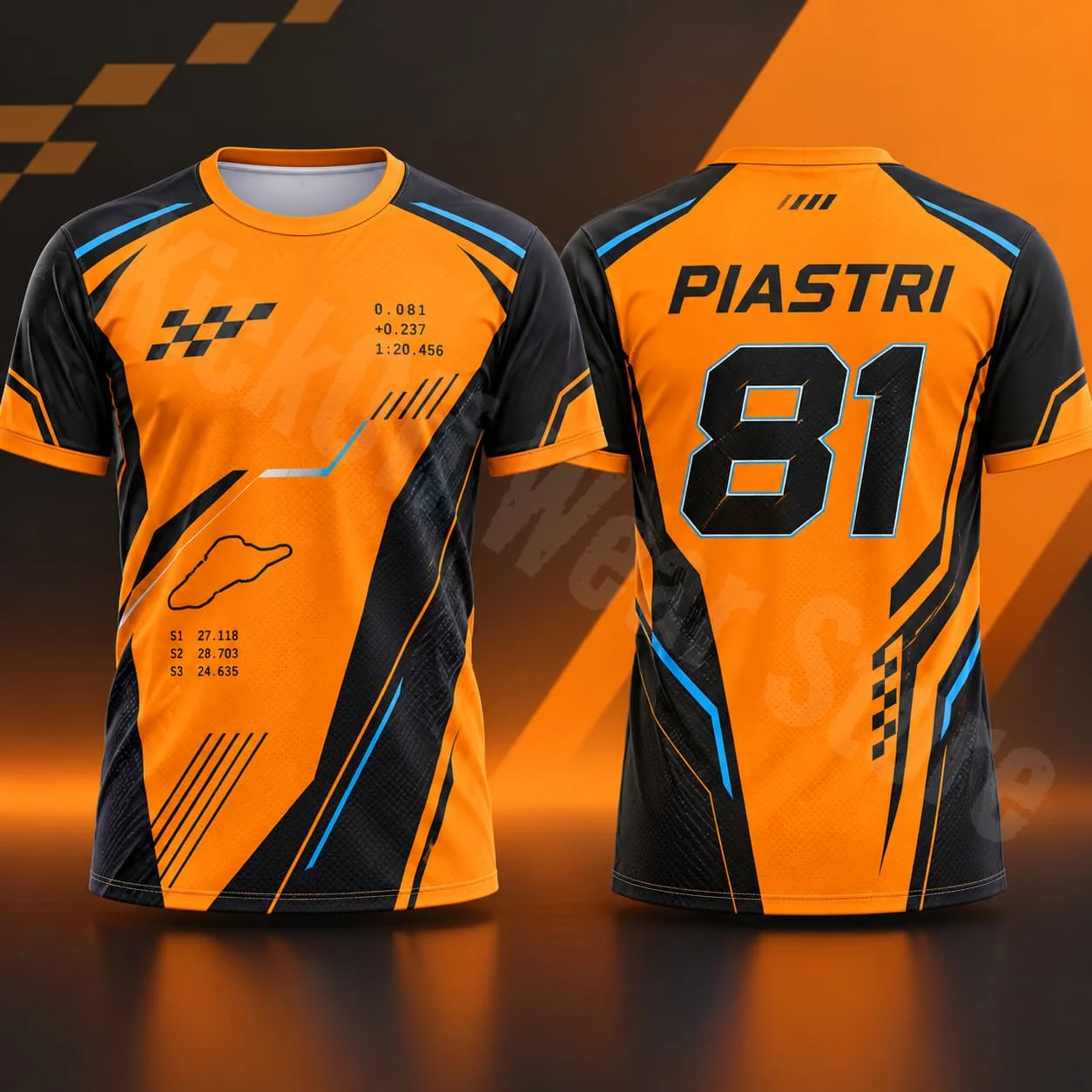 Piastri 81 Herren-T-Shirt, Sommer-Rennsport-Grafik-T-Shirt, Sportlicher Stil, Lässige Streetwear, Motorsport-Fan-Shirt, Unisex, Geschenk für Männer und Frauen – Detail 5