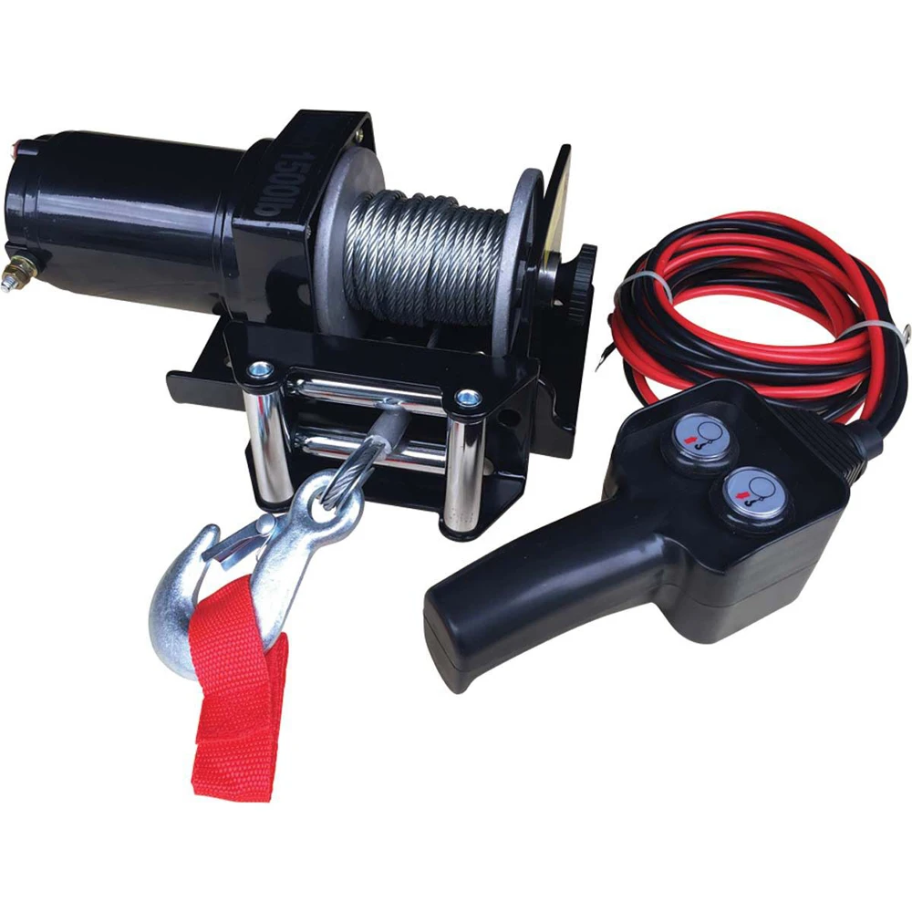 Mini 1500LB Winch with Electric Motor 12v 500w