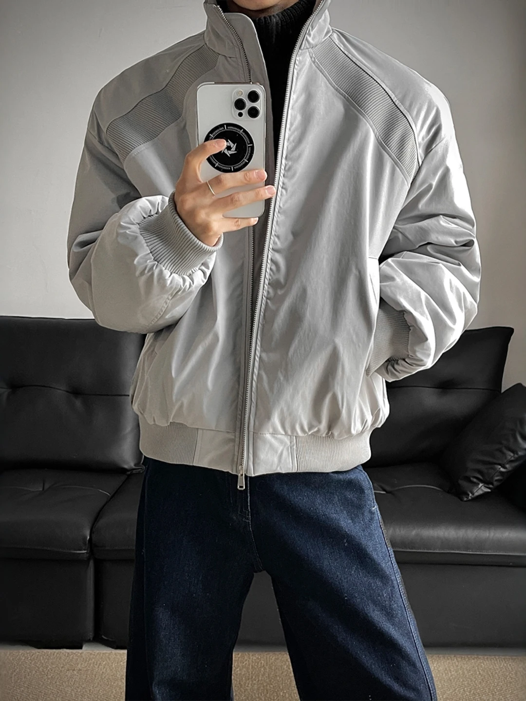 

Мужская зимняя теплая куртка в американском стиле из утолщенного хлопка с воротником-стойкой, стильная верхняя одежда на молнии