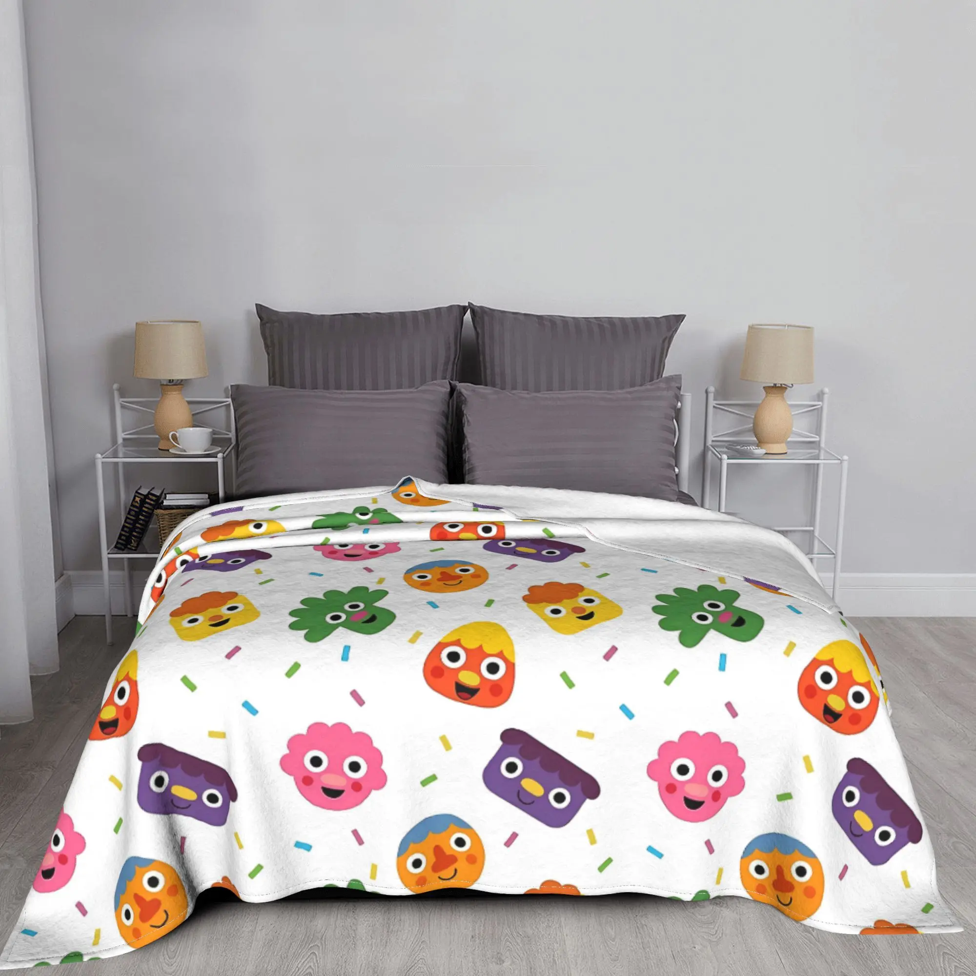 Noodle & Pals Micro Super Simple Fleece Throw Blanket Nursery Rhymes Songs Blankets Bed Office Soft Plush Thin Quilt Portable