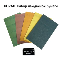 5 types de plaques de meulage adhésives Kovax LAS ecut (29x35mm x 8 pièces), de K800 à K3000, 1 pièce par feuille + Toleblock S gri