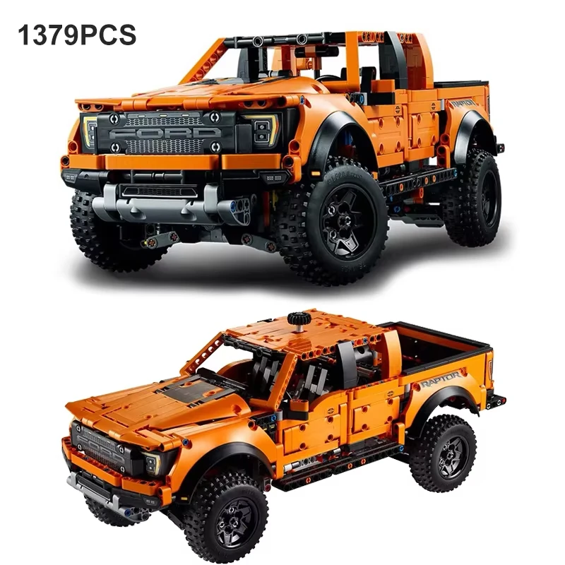 1379PCS Technical Ford Raptors F-150 Pickup Truck Car Building Blocks Off-road Vehicle Bricks Toys Kids Birthdays Gifts