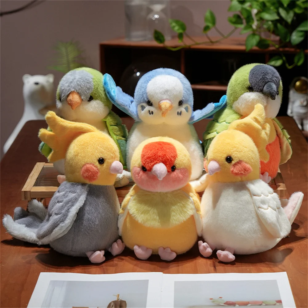 25cm Cute Colorful Parrot Hand Puppet Plush Toys Soft Lifelike Bird Doll Lively Funny Performance Props Creative Gifts For Kids