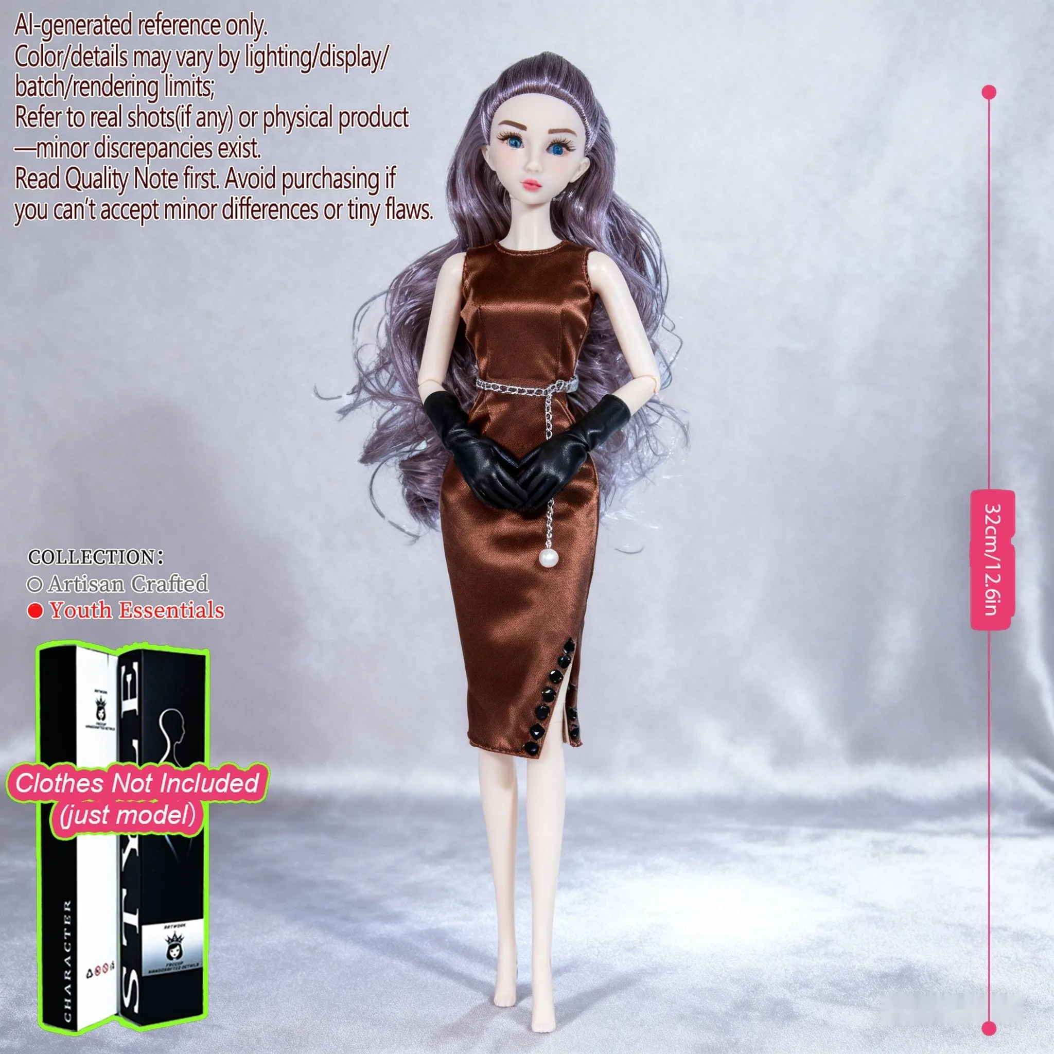 Boneca BJD Supermodelo Colecionável em Escala 1/6, Estátua Articulada Posável, Maquiagem Exquisita, Presente DIY Sem Roupas