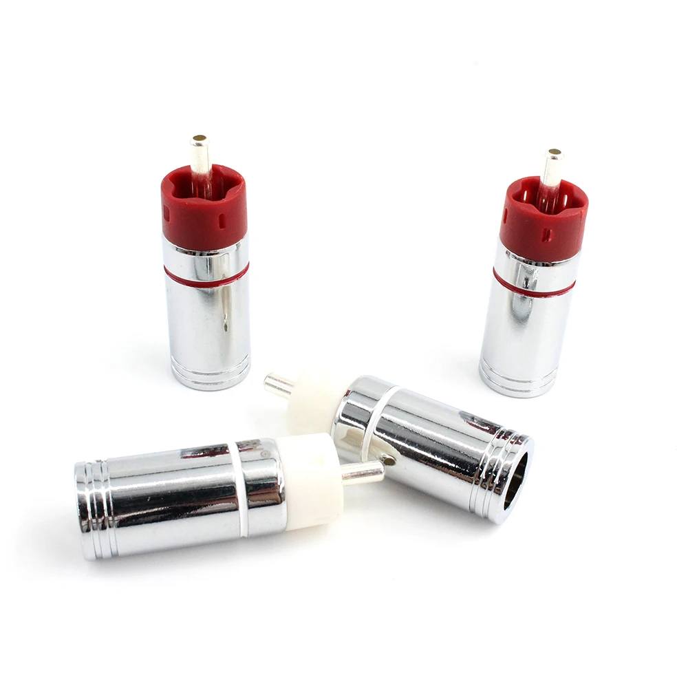 HiFi 4pcs Alta Qualidade Hifi áudio Rca Plug Jack Rca Conector XlrCables Aux Diy Interconexão Conector Do Cabo De Áudio