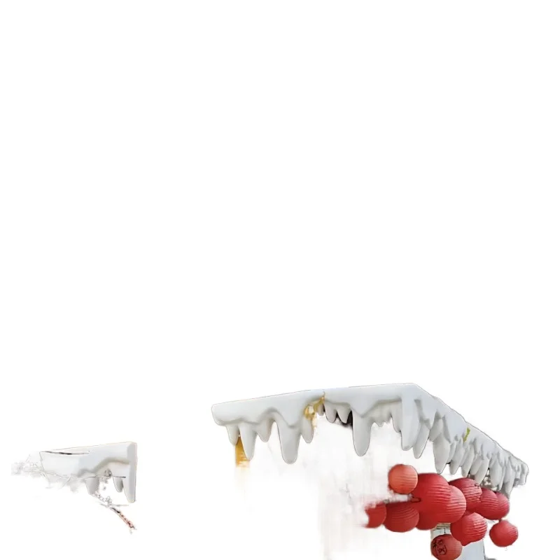 

Snow scene, snow mountain, hanging ice foam props, falling imitation storefront door eaves exterior wall wall