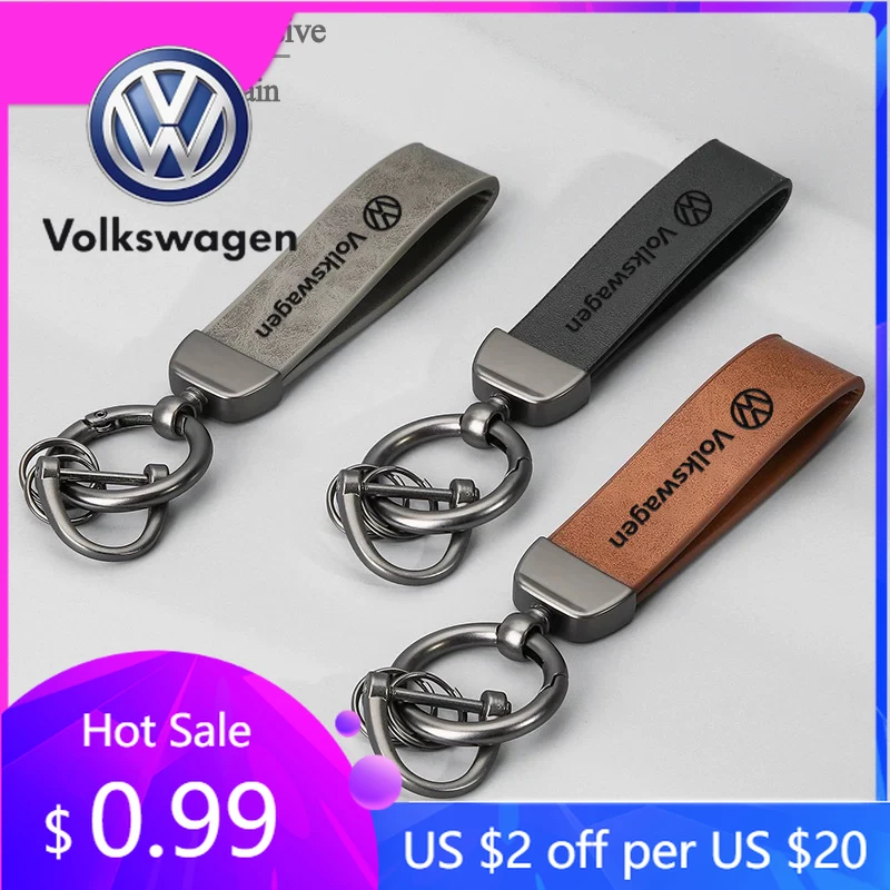 

For VW Volkswagen Jetta MK5 Golf VW Logo Car Key Chain Metal/Leather Keyring Auto Interior Accessorie For Volkswagen RLine Golf