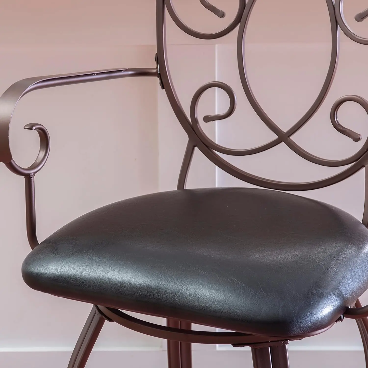 Crested Back Swivel Counter Stool, 24"