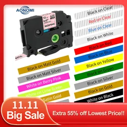 1PK 231 cinta TZ de 12mm TZe-231 TZ221 531 631 334 cinta de etiqueta de cinta lamincompatible con Brother PT-H110 Label Maker 61 colores