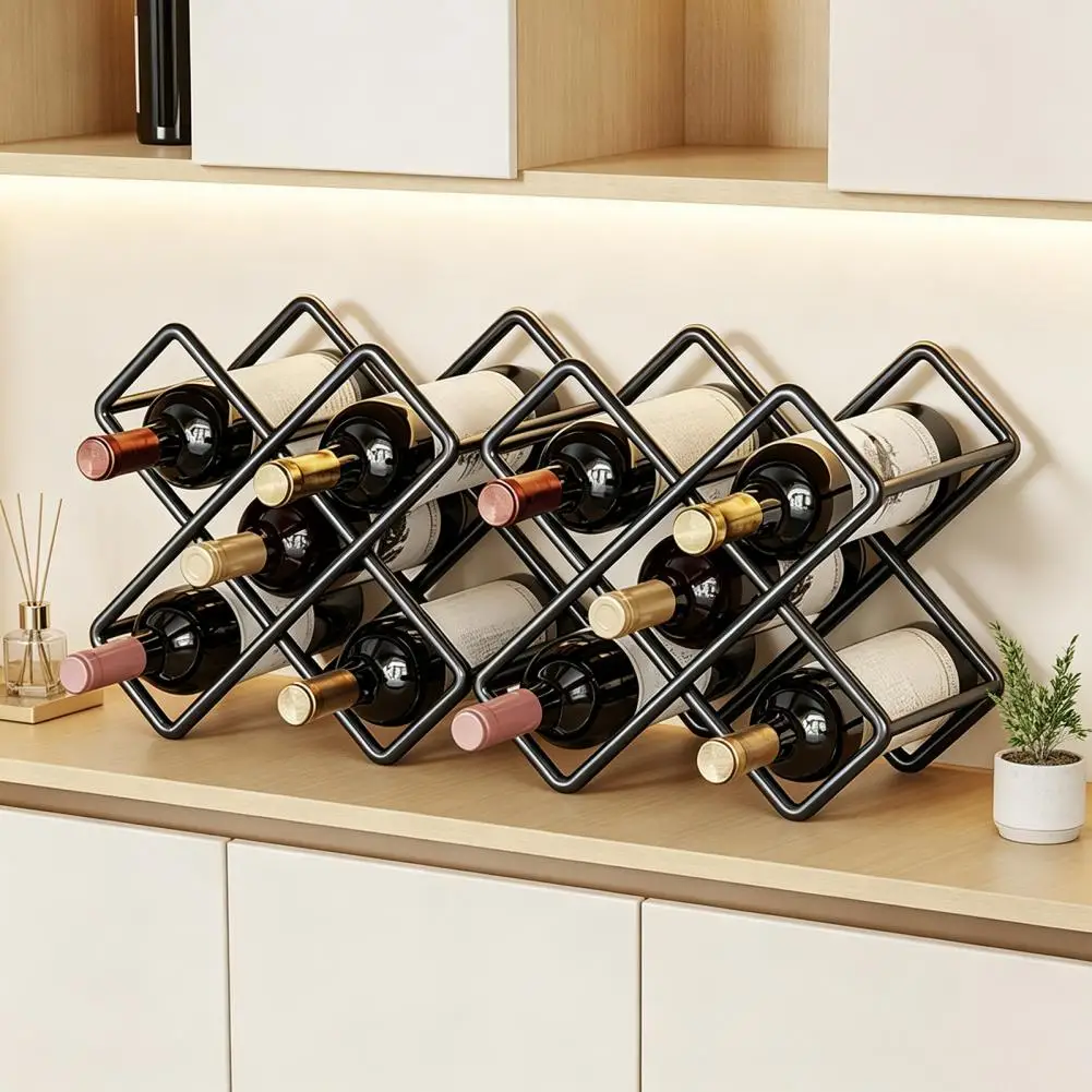 Wine Rack 1/2pcs Metal Wine Rack Set Tabletop Bottle Organizer Holder Countertop Display Stand for Kitchen Bar Wine Lover Gift