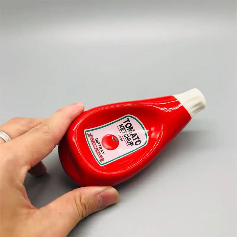 Versatile Creative Tableware High-quality Ceramic Materials Ketchup Bottle Shaped Plate Sauce Service Popular Kitchen Gadgets