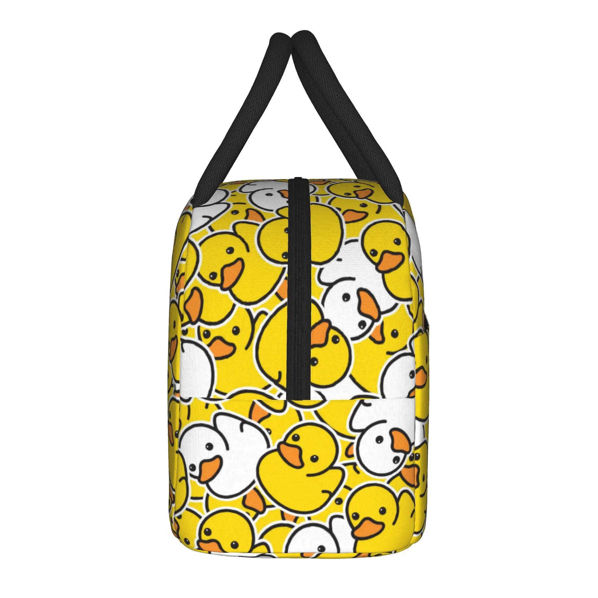 Cute Duck Pattern Ducky Insulated Lunch Bag Cooler Bag Reusable,Meal Container Animal High Capacity Tote Lunch Box College