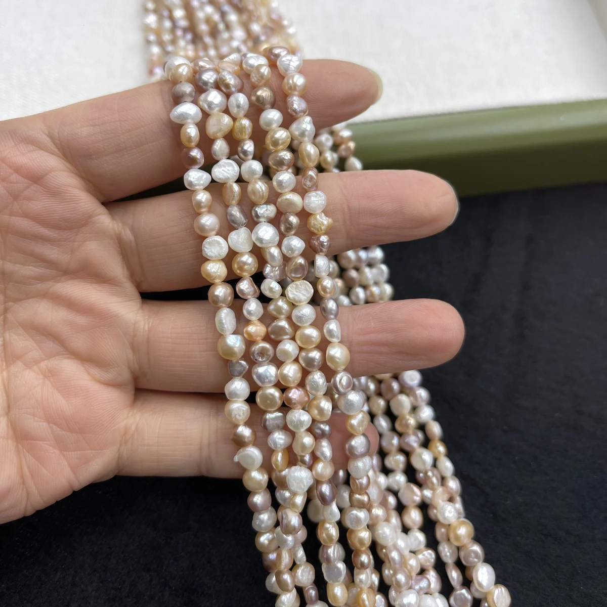 Natural Freshwater Colorful Pearl Beads 5-5.5mm Two-Sided Light Pearl Loose Beaded for Making DIY Jewerly Necklace Bracelet 36cm