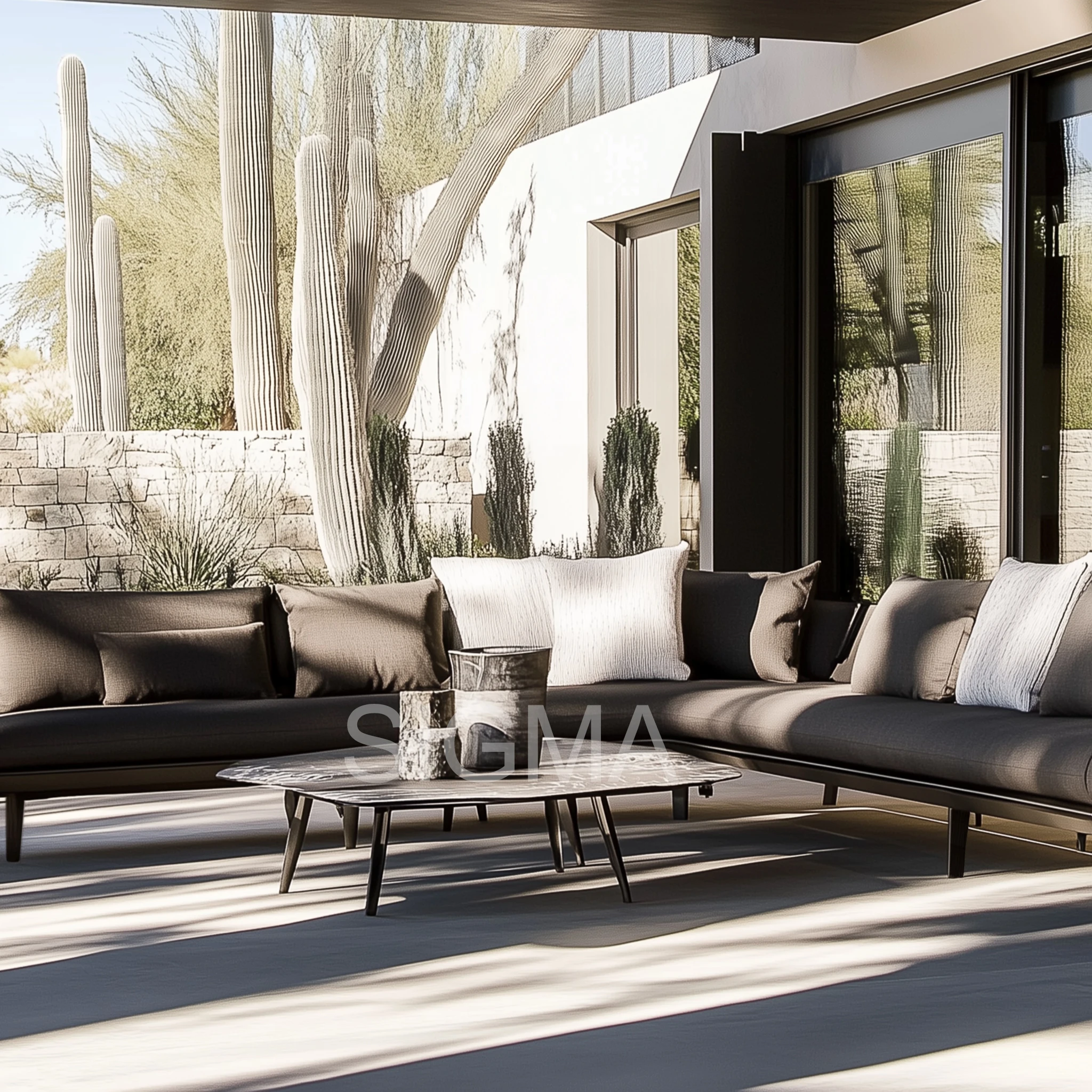 Sigma OEM Aluminum Modern Home Restaurant Dining Table and Chairs