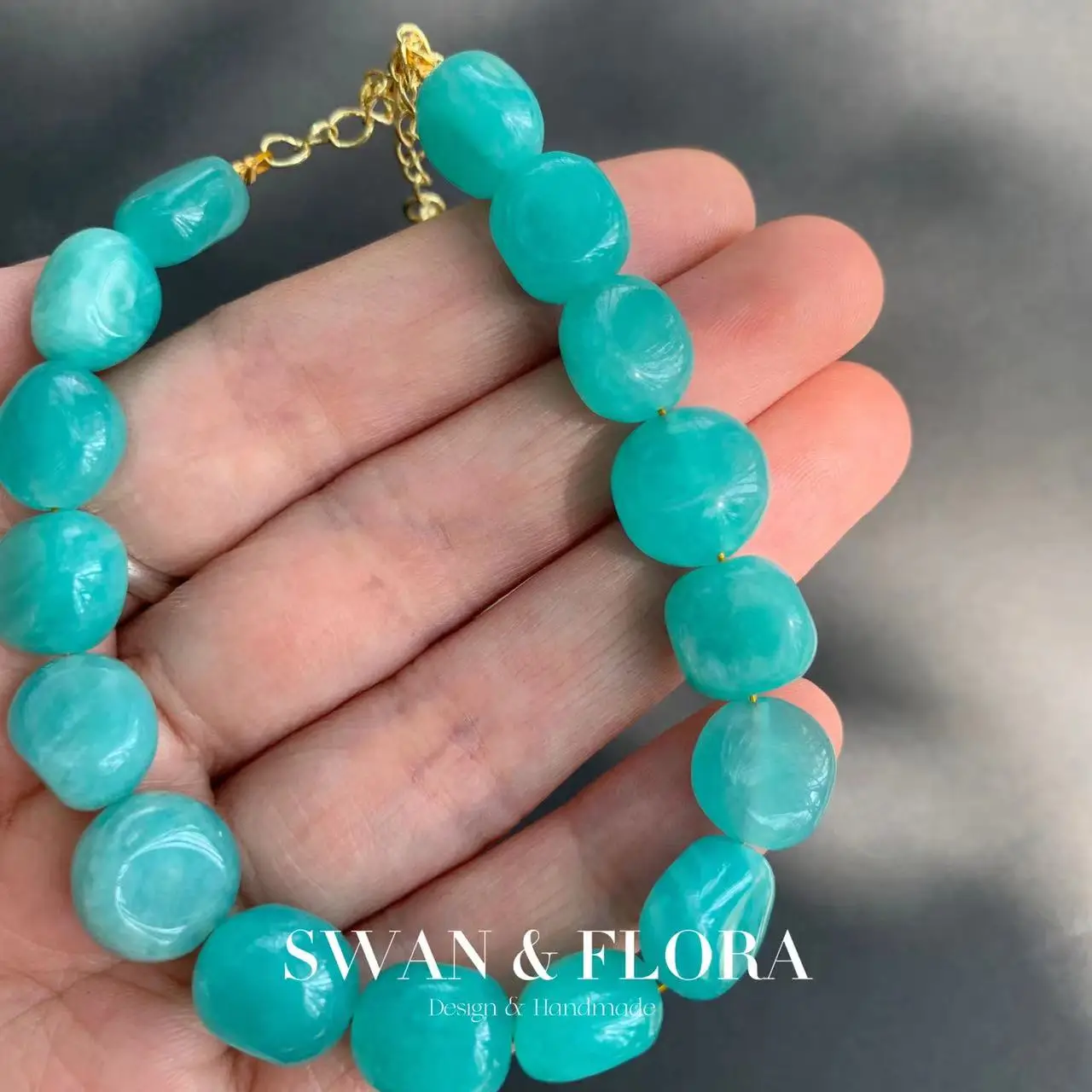 Natural Amazonite Bracelet Blue Stone Irregular Jewelry Wholesale Design Handmade GEM Beads Healing Women Jewelry Gifts