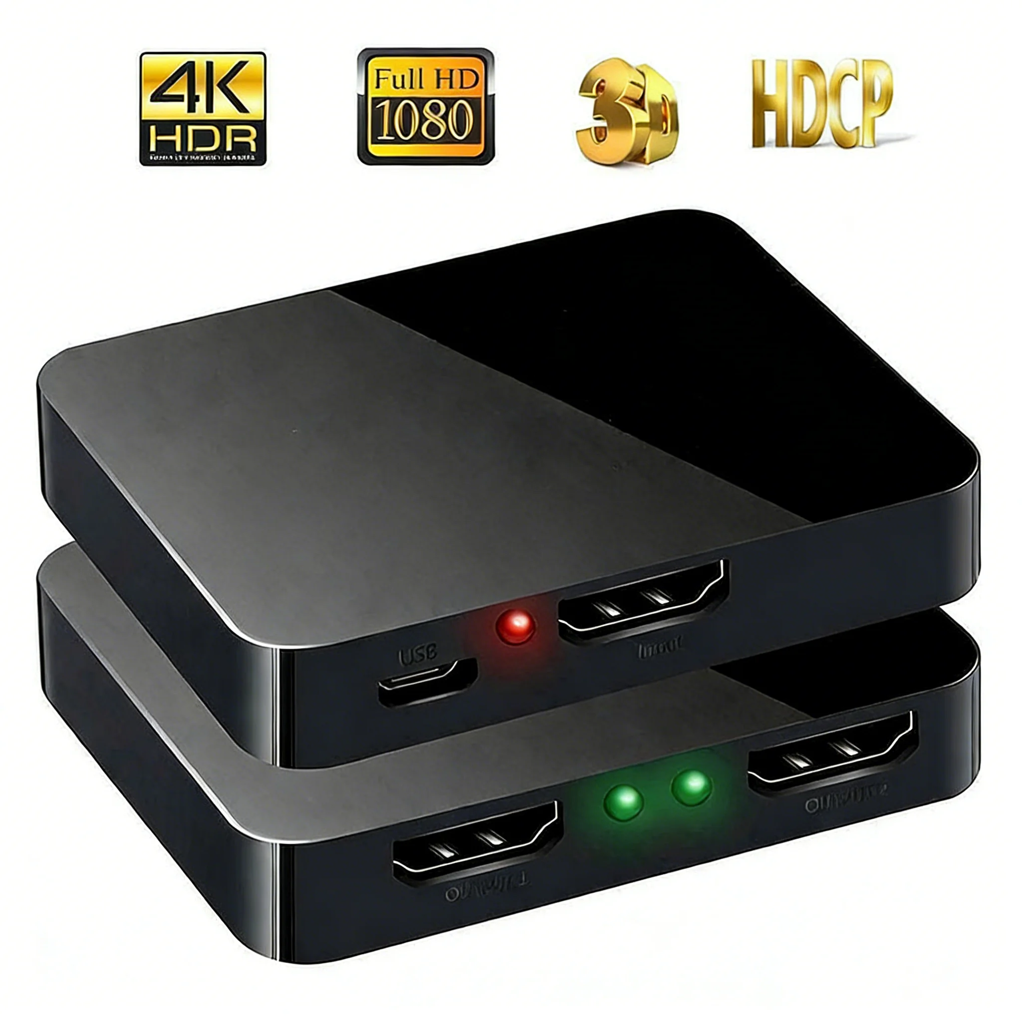 4K HDM-compatible 1x2 Splitter Switch 1 in 2 Out Video Distributor Amplifier Dual Display for Box PC Monitor Projector Laptop image 5