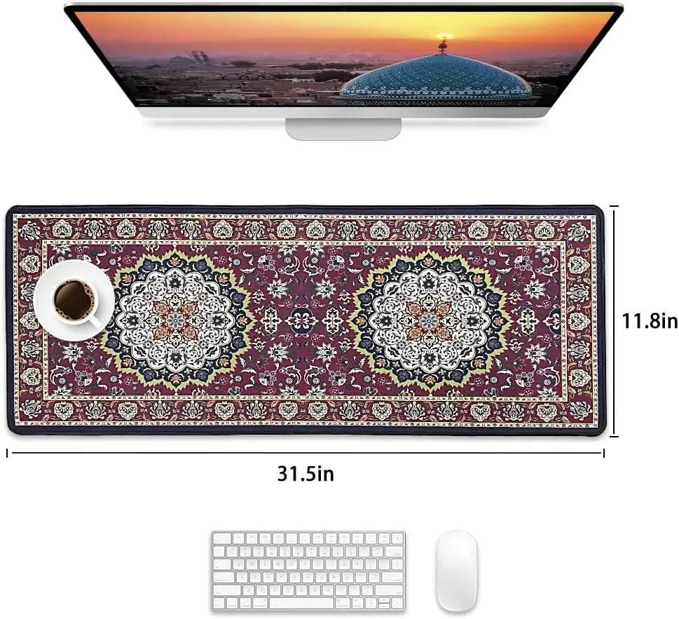 Persian Rug Gaming Mouse Pad Large Computer Laptop Bohemian Decor Carpet Keyboard Mice Mat XXL Extended Long Desk Protector Pads