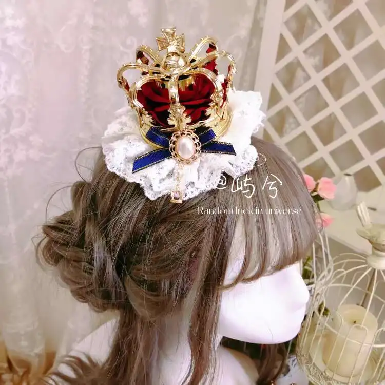 ใหม่ Fiesta Carnival ฮาโลวีน Cos คอสเพลย์ Crown Lolita Headwear ทุกวัน Princess Queen Be Crowned ดอกไม้งานแต่งงานอุปกรณ์เสริม