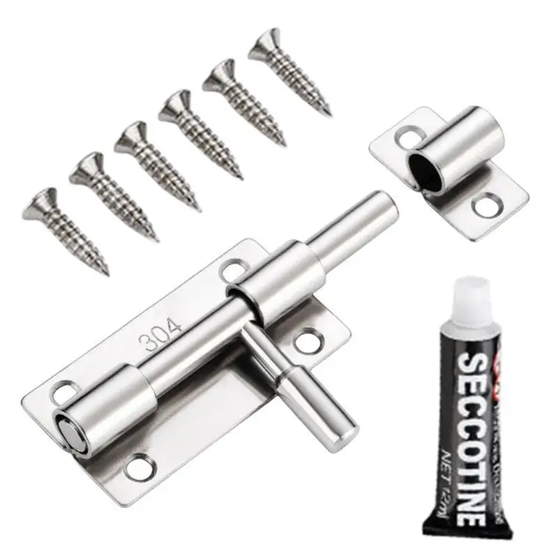 

652F Stainless Steel Door Lock Sliding Bolts Latches Hasp Heavy Duty Garden Shed Sliding Lock for Fence Barn Door