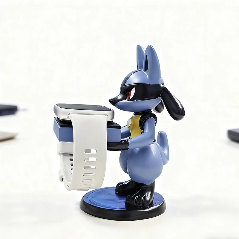 Pokemon Lucario Smartwatch-Ladestation, kompatibel mit Apple Watch, niedliche Anime-Figur, Desktop-Ladestation, Dekoration, Geburtstagsgeschenk