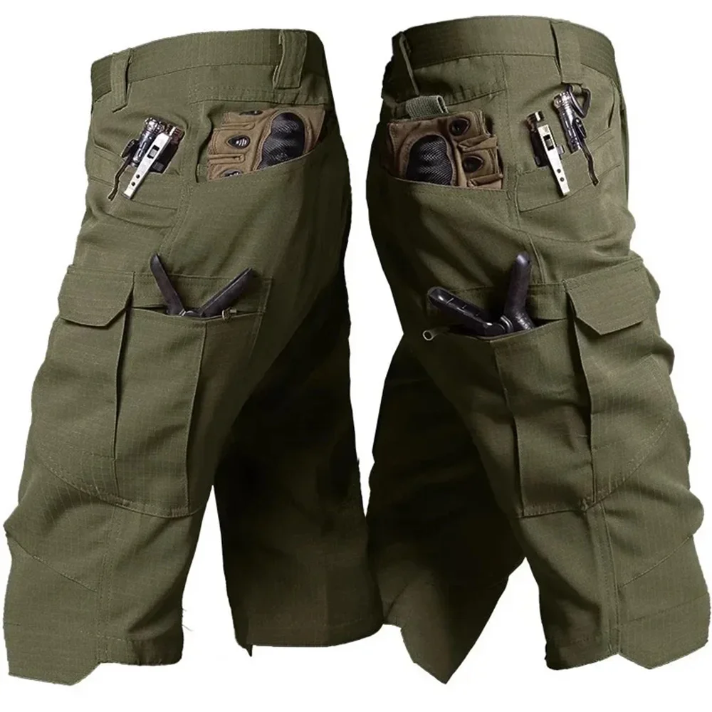 Tactical Summer Shorts Men Multi Pocket Outdoor Training Breathable Military Overall Wear-resistant Waterproof Ripstop Half Pant