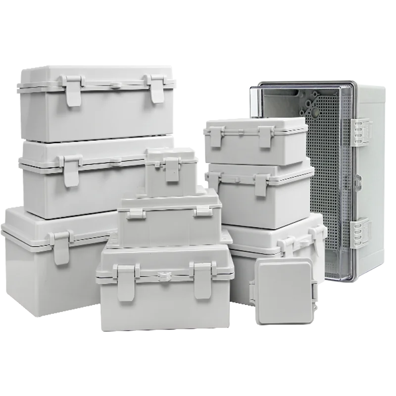 IP67 Waterproof Transparent/Gray Cover ABS Plastic Enclosure Junction Box Outdoor Power Distribution Electronic Instrument Case