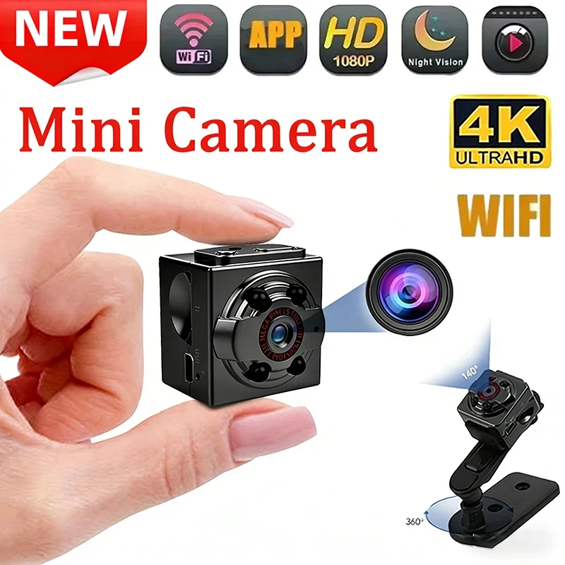 Mini caméra HD 1080p portable, petite caméra avec vision nocturne et détection de mouvement, caméras