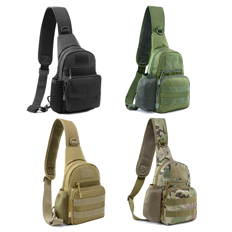 

Small Outdoor Tactical Camouflage Kettle Chest Bag molle pouch Hiking Backpack Nylon Hunting Fishing Camo Hiking Shoulder Bag